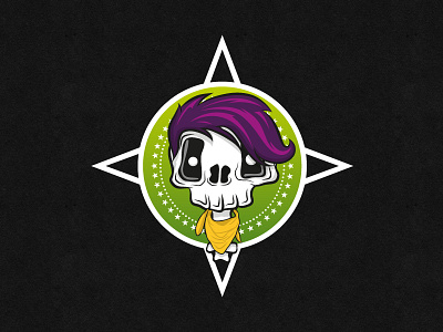 girl punk skull brat green illustration mascot punk purple shot skull vector white