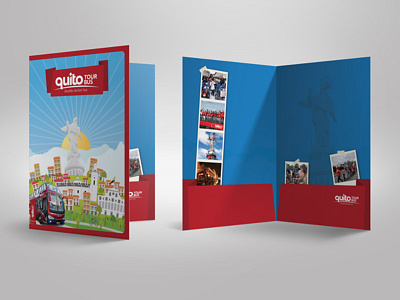 Folder - Quito Tour Bus cian design ecuador folder illustration quito red shot vector