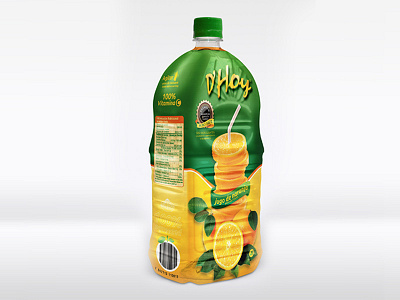 Jugos D´Hoy design green juice label orange packaging