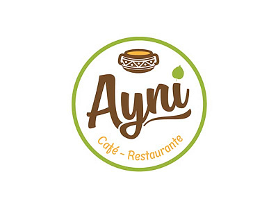 Ayni comida food green logo logotipo traditional yellow