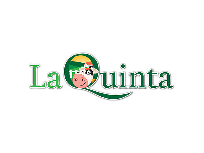 La Quinta brand cheese cow green logo logotipo milk