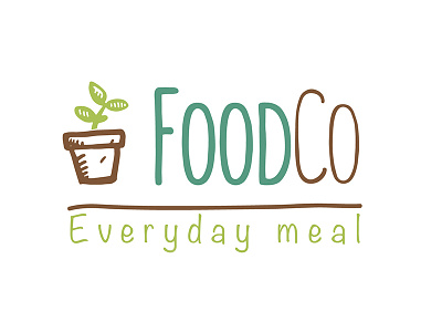 FoodCo brand food green logo logotipo meal