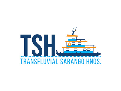 Transfluvial Sarango Hnos. blue boat cian logo logotipo orange river