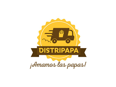 Distripapa brand fries logo potatoe yellow