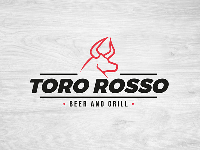 Toro Rosso / Beer and Grill beer black bull chef grill logo red restaurant toro vector