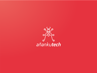 AñankuTech - logo ant clean icon illustrator linear logo red shot simple t shirt vector