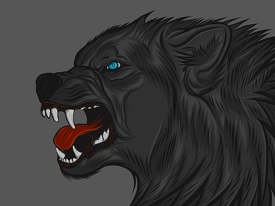 Furia - lobo adobedraw black draw fury illustracion lobo vector vector art wolf wolf logo