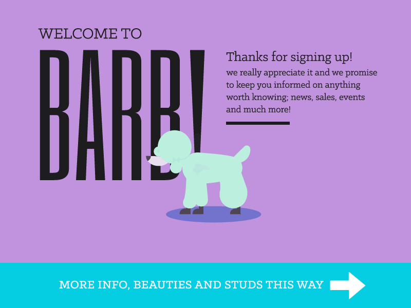 Barb dog stylist animation branding design illustration typography web