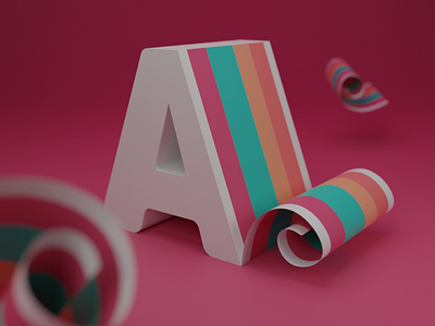 Letter A 36dayoftype 3d 3d art blender blender3d hero image icon letter lettering rainbow type typedesign typhography web