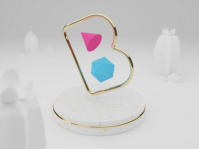 Letter B 36dayoftype 3d 3d art 3dlettering blender blender3d design gold golden lettering letters type typedesign typography web