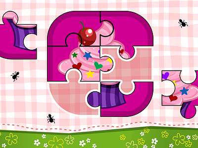 Playkids Jigsaw Puzzle Picnic ants app child cupcake game jigsaw kids picnic playkids puzzle ui