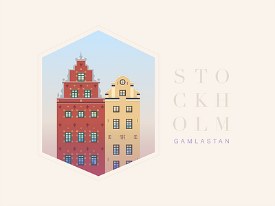 Stockholm - Gamlastan design flat gamlastan icon illustration landmark landscaper old town postcard sketch app stockholm sweden vector