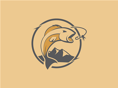 Wild Fishing fish fishing logo symbol wild