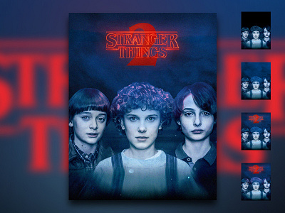 Stranger Things 2 Teaser Concept blue color colour hd netflix new red retro stranger things tv