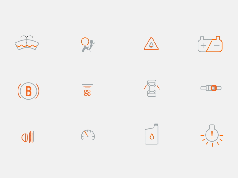 Dashboard Warning Signs car design gif graphic icons minimal motion warning