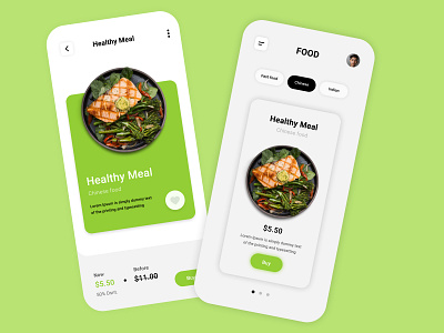 Food app Interactions app design ui