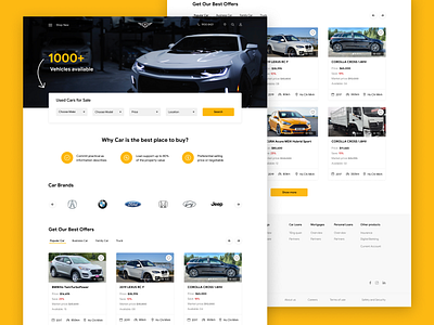 Used Cars for Sale - Landing page branding car discount material design salesforce uidesign user inteface ux ui