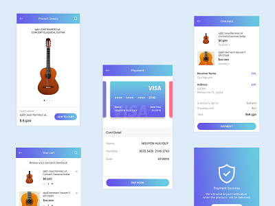 E-Commerce Payment App (Gradient color) applicaiton ecommerce flat ios material design