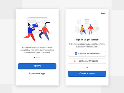 Onboarding & Sign in/Sign up app branding design flat illustration ios material design ui user inteface