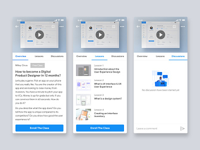 Courses information for Student - Education app app class clean ui courses design education illustration ios ios app livestreaming material design trend 2019 user experience user inteface