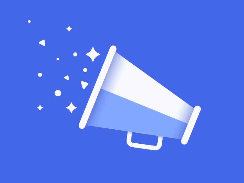 Announcements Icon graphic design announcements uw-stout clean blue illustration