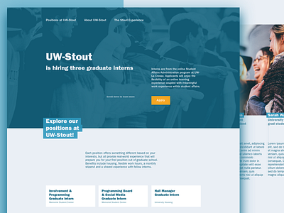 UW-Stout Graduate Intern Micro-Site