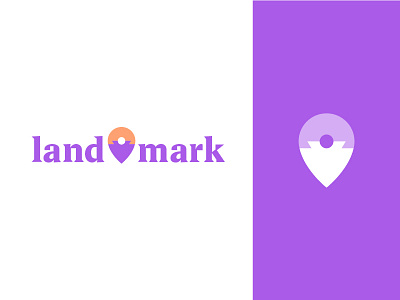 land—mark logo arrow head graphic design land logo mark park purple