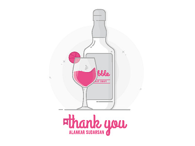 Thank You bottle celebration dribble first illustration shot thank you thanks