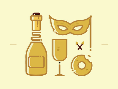 weekend party starting... celebration champagne enjoy fun icon illustration party stroke vector