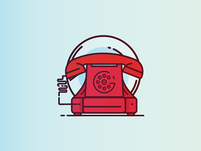 Telephone call contact icons illustration media phone stroke vector