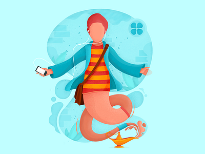 The 'Genie'us :) character concept design genie illustration man office texture vector work