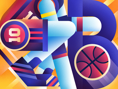B for Basketball ball basketball dribbble game letter sports typograohy