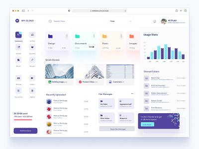 Dashboard UI For Cloud File Storage