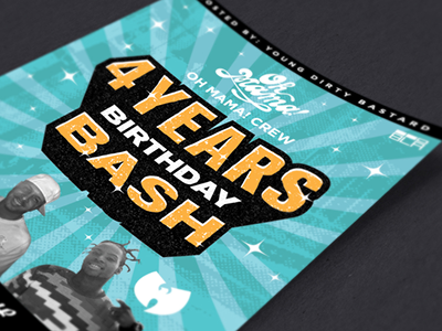 4 Years B-Day Bash Oh Mama! Crew hiphop music poster