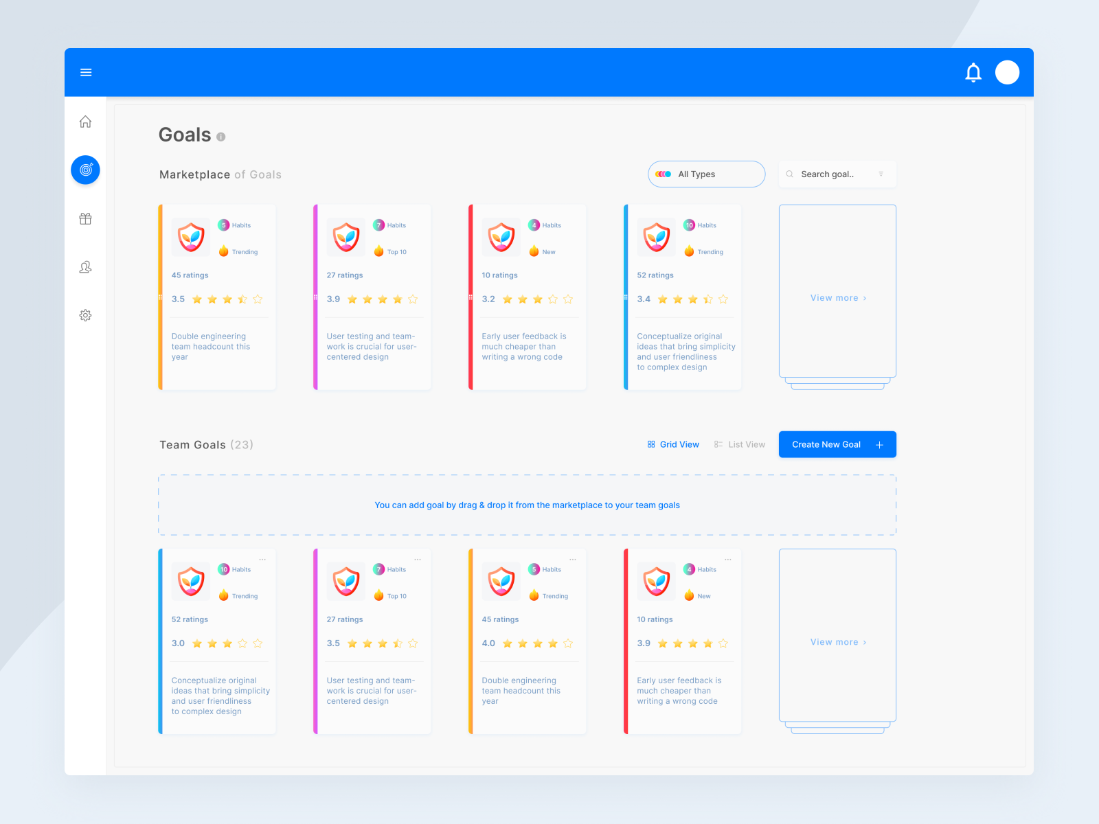 Goal page / Dashboard /  app by Anton Zuienko on Dribbble