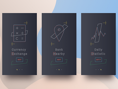 Onboarding Screens Currency iOS App app app design currency design intro ios ios design onboarding ui