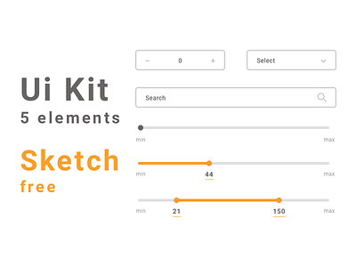 Ui Kit 5 elements / Sketch file free