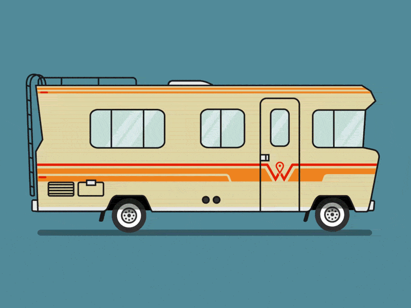 [GIF] Winnebago Rebrand Illustrations aftereffects animation camper cute illustration recreation rv seamless gif vehicle