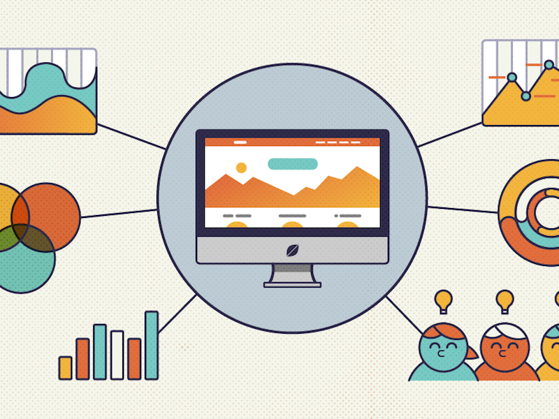 Geekwire Spot Illustration graph data charts stroke minimal clean illustration fresh fresh consulting