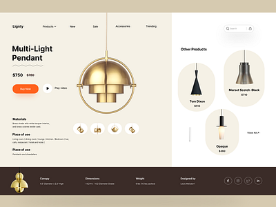 Today's UI practice : Multi-Light Pendant app design design ui ux website website design