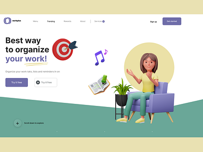 Work Organizer Website Design. app design design figma ui ux website