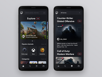 Twitch redesign app concept