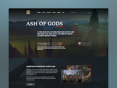 Ashofgods homepage browser design game homepage interface site ui ux web website