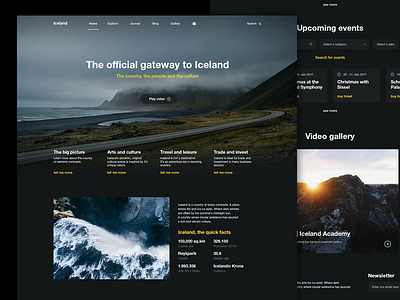 The official gateway to Iceland browser design home iceland interface site ui ux web web design