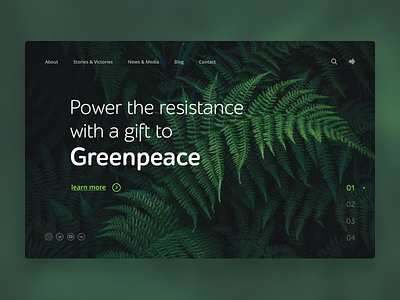 Greenpeace browser card concept design home interface logo site typography ui ux web