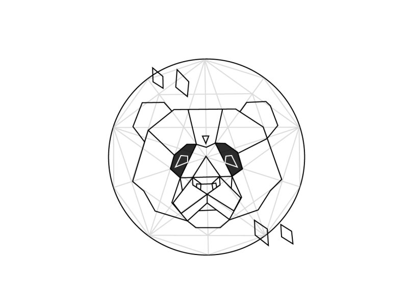 Panda-monium 365daysofsomething blackandwhite day009 geometry icon lines panda wwf