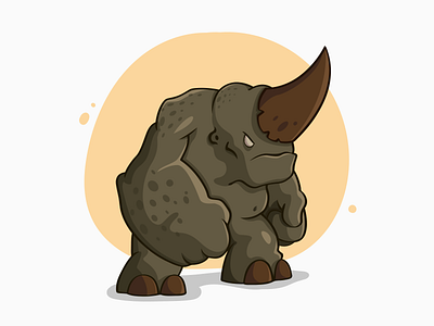 Rhino animal character horn illustration rhino