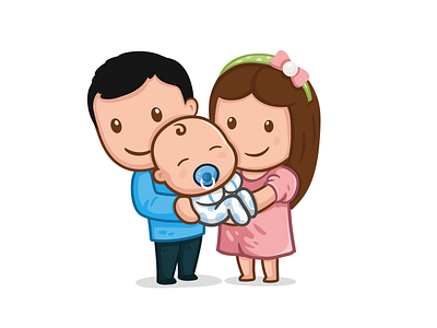Baby Shower baby baby shower cute dad family father illustration mom mother newborn