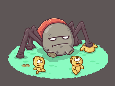 Spider alien attack bug character gremlin spider