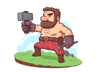 Worker blacksmith character design game worker workman